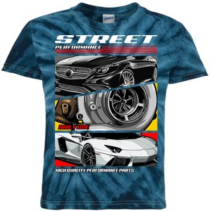 Street Performance Car Turbo Kit Design Kids Tie-Dye T-Shirt