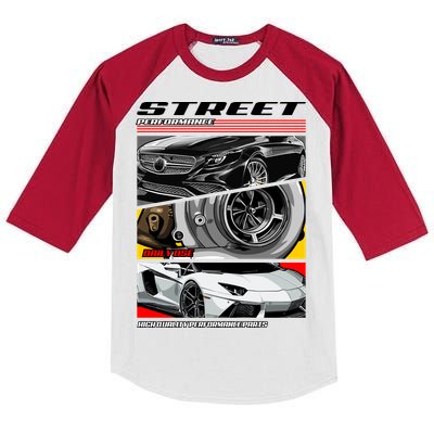 Street Performance Car Turbo Kit Design Kids Colorblock Raglan Jersey