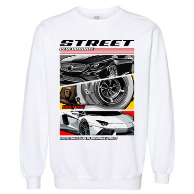 Street Performance Car Turbo Kit Design Garment-Dyed Sweatshirt