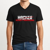 Security Professional Cybersecurity Cyber Hacker Hacking V-Neck T-Shirt