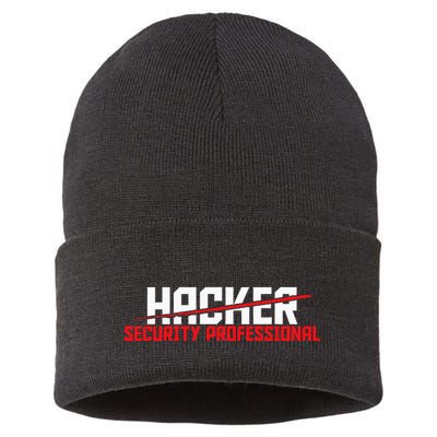 Security Professional Cybersecurity Cyber Hacker Hacking Sustainable Knit Beanie