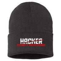 Security Professional Cybersecurity Cyber Hacker Hacking Sustainable Knit Beanie