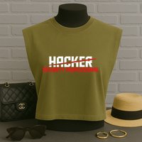 Security Professional Cybersecurity Cyber Hacker Hacking Garment-Dyed Women's Muscle Tee