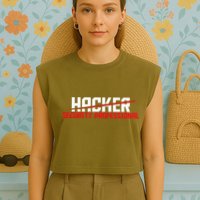 Security Professional Cybersecurity Cyber Hacker Hacking Garment-Dyed Women's Muscle Tee
