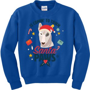 Santa Paws Cute Bull Terrier Santa Claus For Christmas Great Gift Kids Sweatshirt