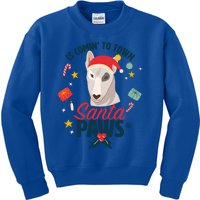 Santa Paws Cute Bull Terrier Santa Claus For Christmas Great Gift Kids Sweatshirt