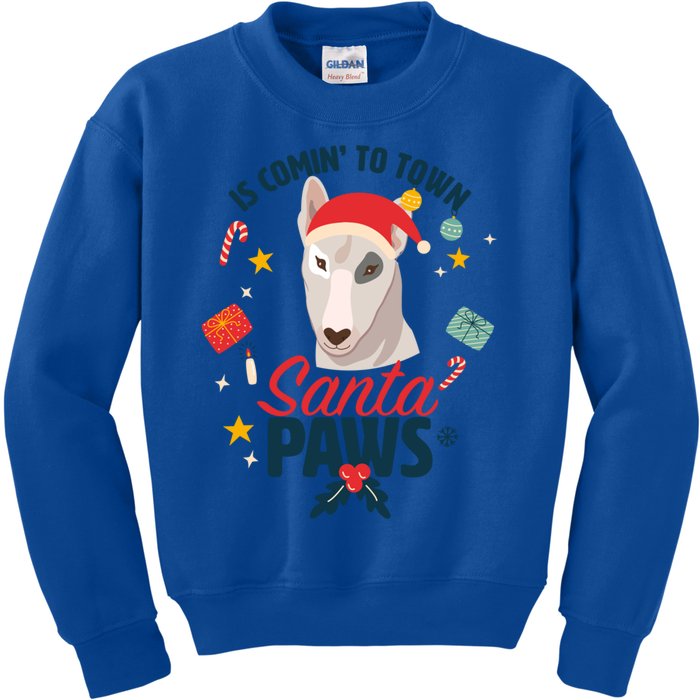 Santa Paws Cute Bull Terrier Santa Claus For Christmas Great Gift Kids Sweatshirt