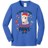 Santa Paws Cute Bull Terrier Santa Claus For Christmas Great Gift Kids Long Sleeve Shirt