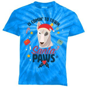 Santa Paws Cute Bull Terrier Santa Claus For Christmas Great Gift Kids Tie-Dye T-Shirt