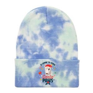 Santa Paws Cute Bull Terrier Santa Claus For Christmas Great Gift Tie Dye 12in Knit Beanie