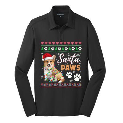 Santa Paws Christmas Dog Merry Christmas Funny Xmas Cute Gift Silk Touch Performance Long Sleeve Polo