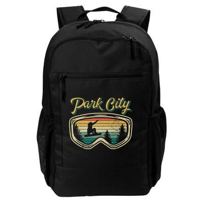 Snowboard Park City Utah Distressed Goggles Big Air Snow Gift Backpack