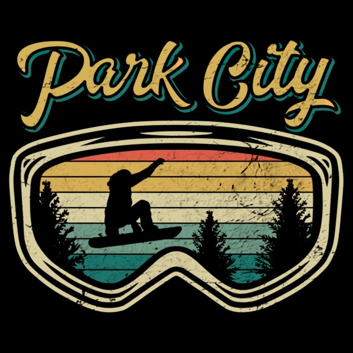 Snowboard Park City Utah Distressed Goggles Big Air Snow Gift Flat Bill Trucker Hat