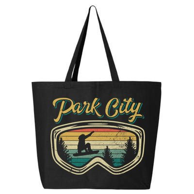 Snowboard Park City Utah Distressed Goggles Big Air Snow Gift 25L Jumbo Tote