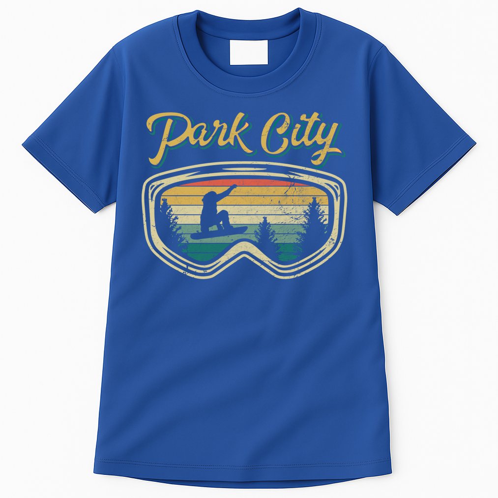 Snowboard Park City Utah Distressed Goggles Big Air Snow Gift Tall T-Shirt