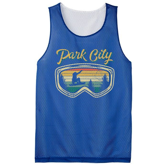 Snowboard Park City Utah Distressed Goggles Big Air Snow Gift Mesh Reversible Basketball Jersey Tank