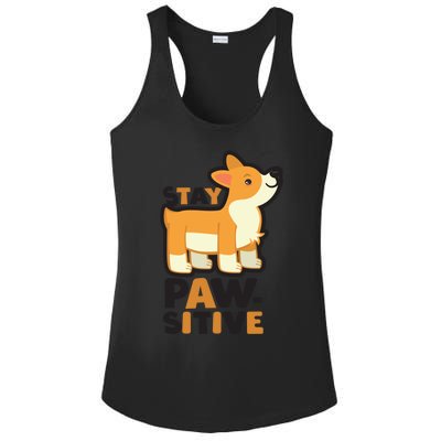 Stay Pawsitive Cool Gift Ladies PosiCharge Competitor Racerback Tank