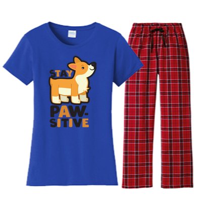 Stay Pawsitive Cool Gift Women's Flannel Pajama Set