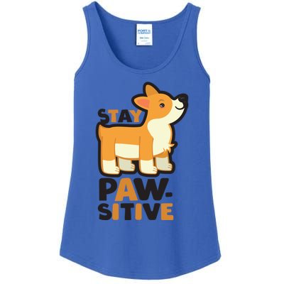 Stay Pawsitive Cool Gift Ladies Essential Tank