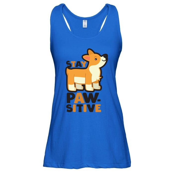 Stay Pawsitive Cool Gift Ladies Essential Flowy Tank