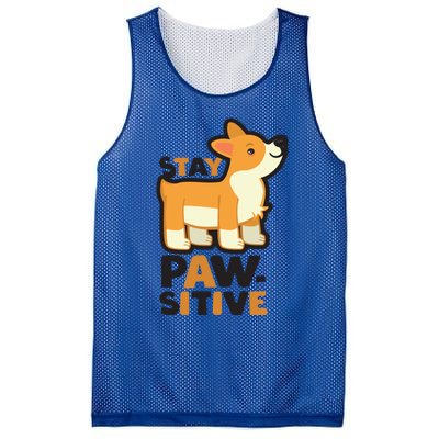 Stay Pawsitive Cool Gift Mesh Reversible Basketball Jersey Tank