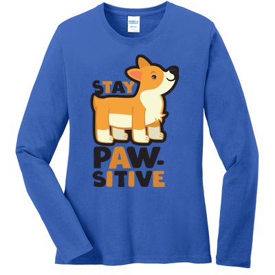 Stay Pawsitive Cool Gift Ladies Long Sleeve Shirt