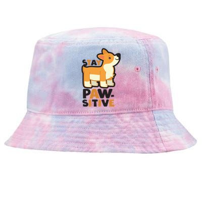 Stay Pawsitive Cool Gift Tie-Dyed Bucket Hat