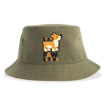 Stay Pawsitive Cool Gift Sustainable Bucket Hat