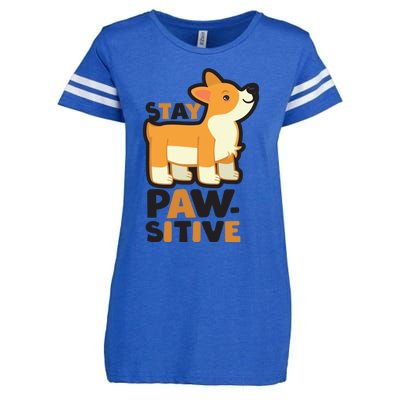 Stay Pawsitive Cool Gift Enza Ladies Jersey Football T-Shirt