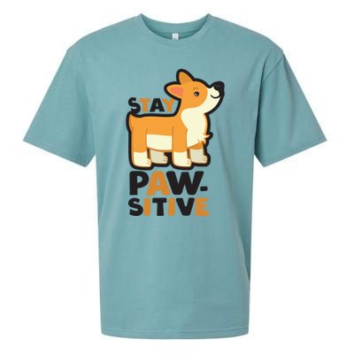 Stay Pawsitive Cool Gift Sueded Cloud Jersey T-Shirt