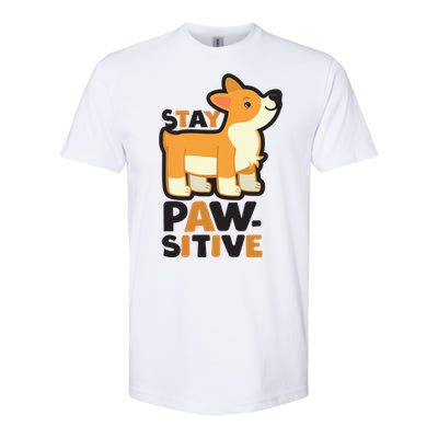 Stay Pawsitive Cool Gift Softstyle CVC T-Shirt