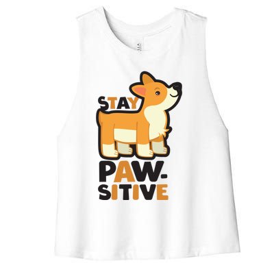 Stay Pawsitive Cool Gift Women's Racerback Cropped Tank