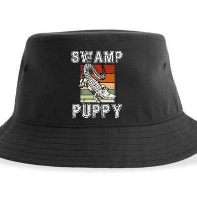 Swamp Puppy Cute Funny Sarcastic Alligator Crocodile Sustainable Bucket Hat