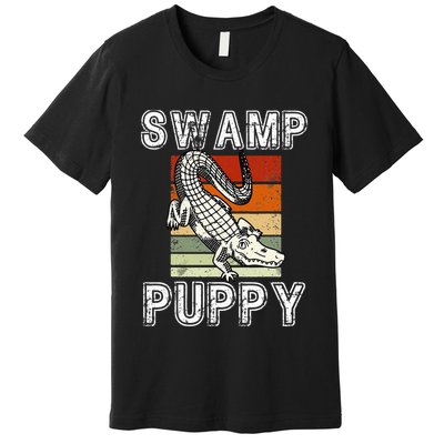 Swamp Puppy Cute Funny Sarcastic Alligator Crocodile Premium T-Shirt