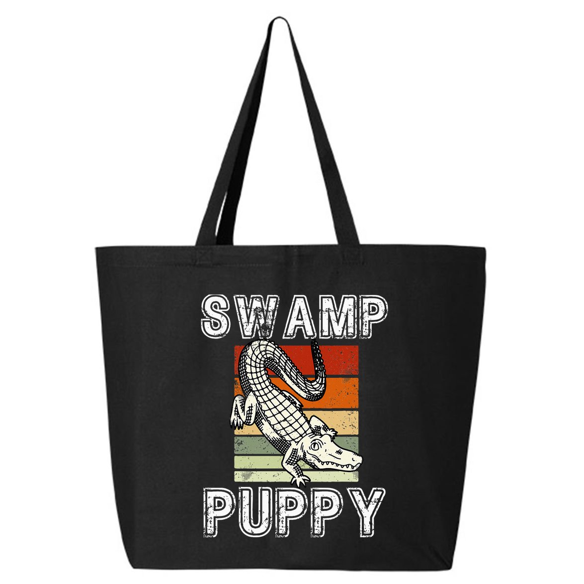 Swamp Puppy Cute Funny Sarcastic Alligator Crocodile 25L Jumbo Tote