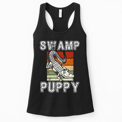 Swamp Puppy Cute Funny Sarcastic Alligator Crocodile Womens Tank Top