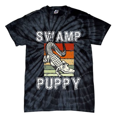 Swamp Puppy Cute Funny Sarcastic Alligator Crocodile Tie-Dye T-Shirt