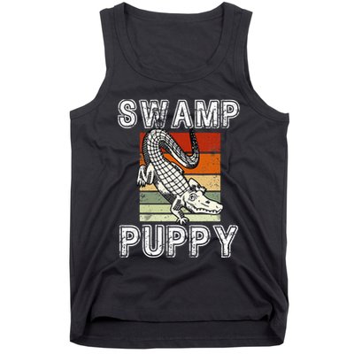 Swamp Puppy Cute Funny Sarcastic Alligator Crocodile Tank Top