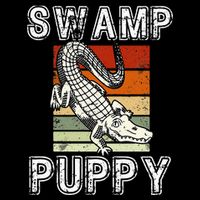 Swamp Puppy Cute Funny Sarcastic Alligator Crocodile Wool Snapback Cap