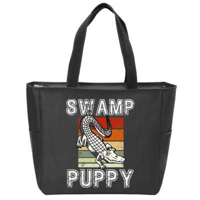 Swamp Puppy Cute Funny Sarcastic Alligator Crocodile Zip Tote Bag