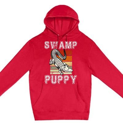 Swamp Puppy Cute Funny Sarcastic Alligator Crocodile Premium Pullover Hoodie