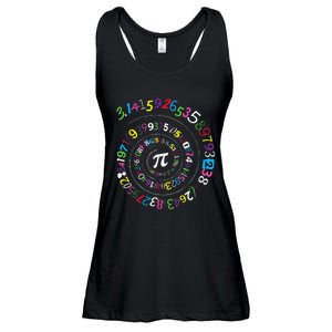 Spiral Pi Color Numbers Teacher Student Pi Day Ladies Essential Flowy Tank