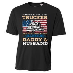 Some People Call Me Trucker Most Important Daddy And Husband Cooling Performance Crew T-Shirt