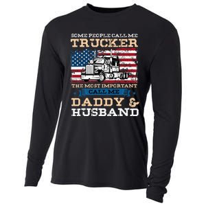 Some People Call Me Trucker Most Important Daddy And Husband Cooling Performance Long Sleeve Crew