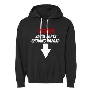 Small Parts Choking Hazard Funny Embarrassing Inappropriate Garment-Dyed Fleece Hoodie