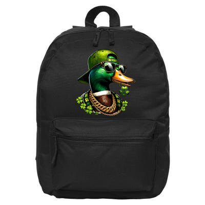 Saint Patricks Call Me Lucky Mallard Duck St Patricks Day 16 in Basic Backpack