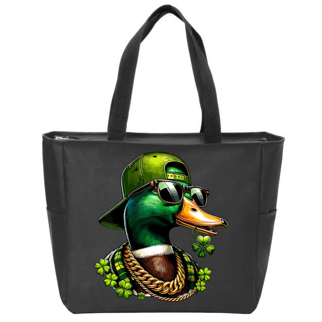 Saint Patricks Call Me Lucky Mallard Duck St Patricks Day Zip Tote Bag