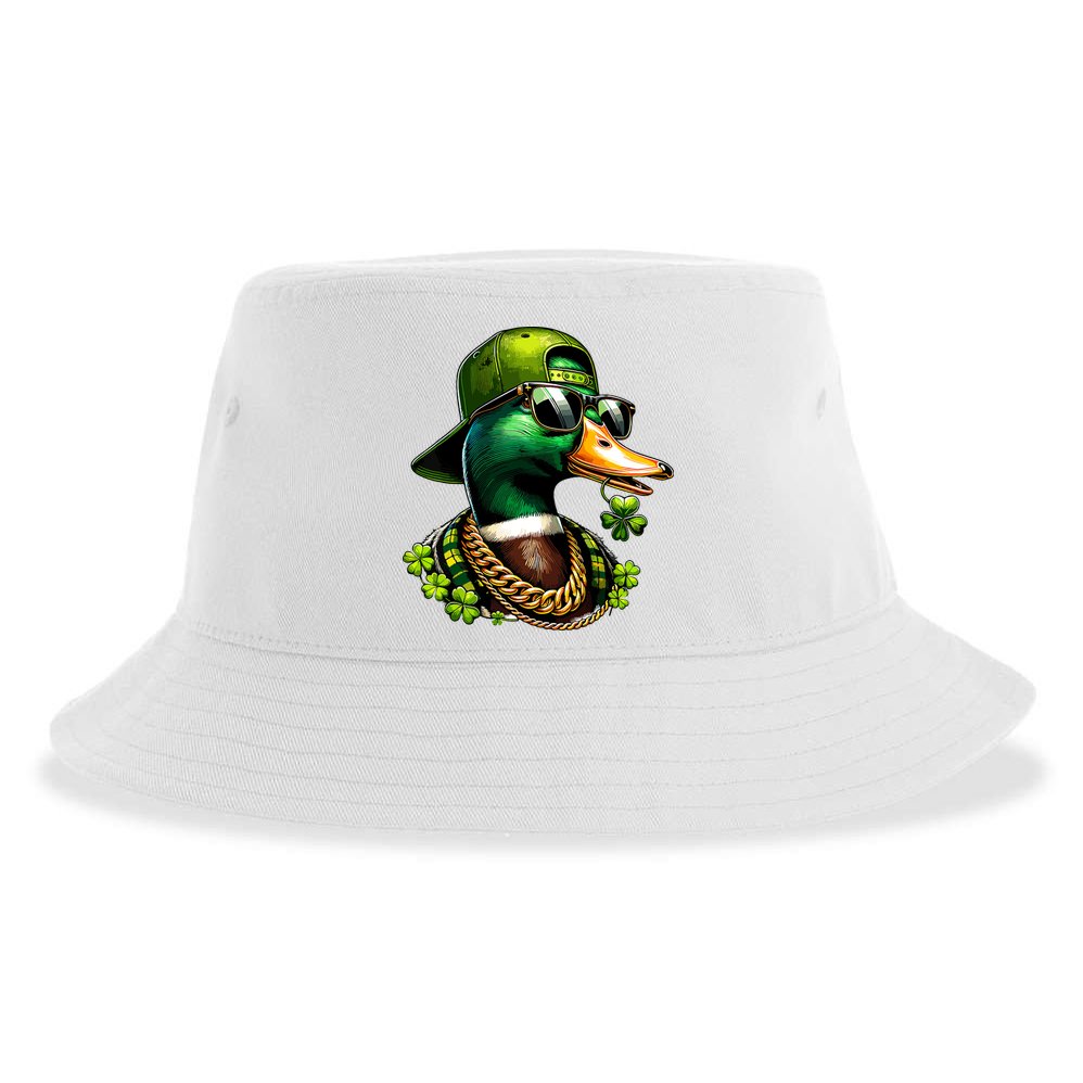 Saint Patricks Call Me Lucky Mallard Duck St Patricks Day Sustainable Bucket Hat