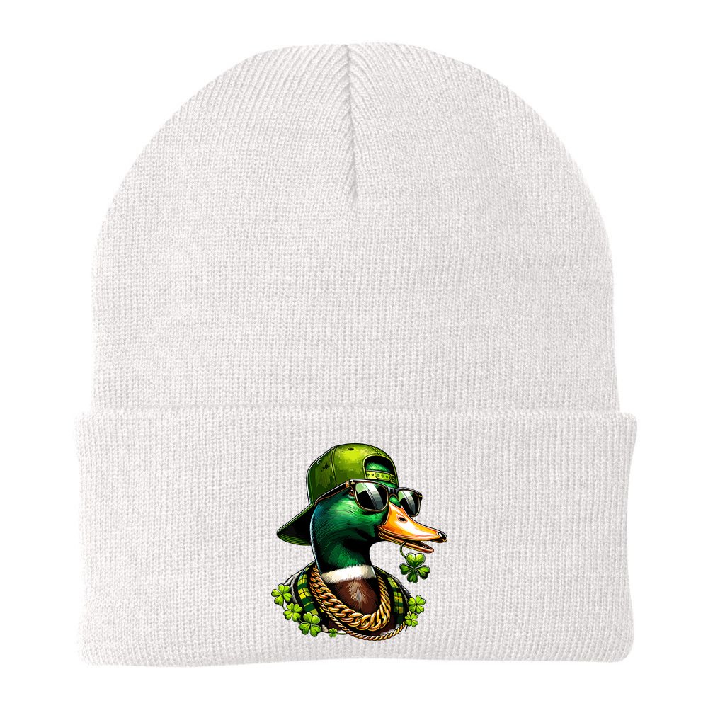 Saint Patricks Call Me Lucky Mallard Duck St Patricks Day Beanie