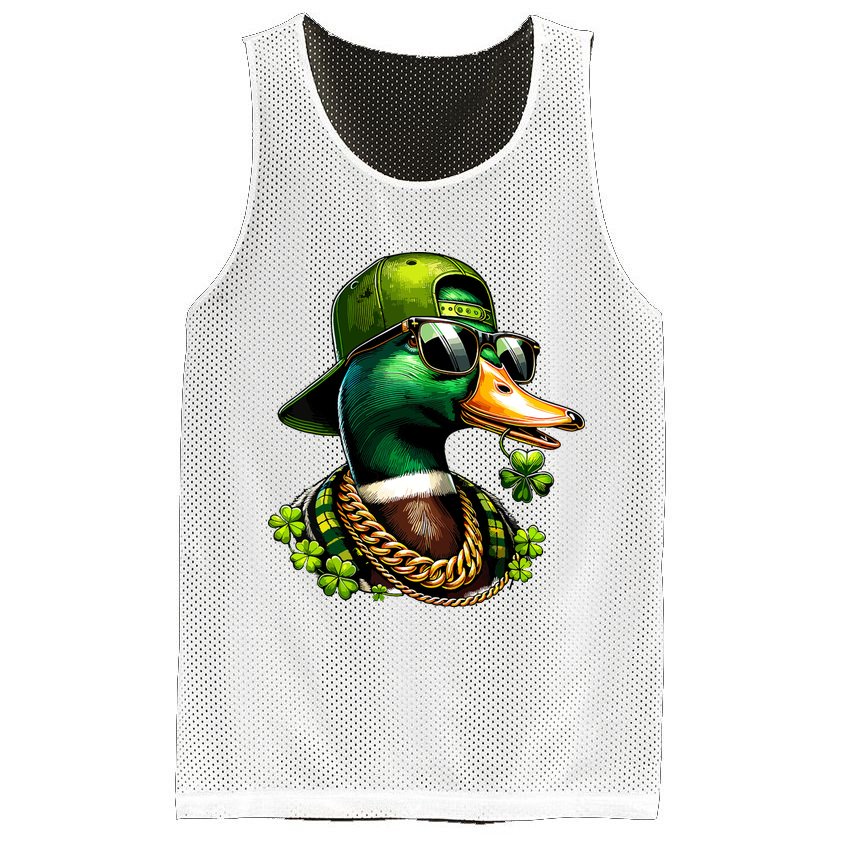 Saint Patricks Call Me Lucky Mallard Duck St Patricks Day Mesh Reversible Basketball Jersey Tank